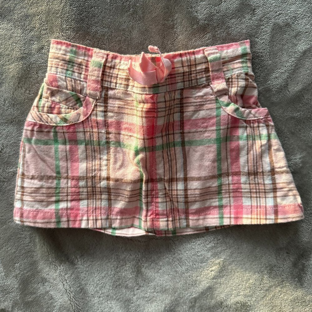 EUC OshKosh B'gosh Plaid Skirt w/ Built-in Bloomers Sz 6 mos - Picture 1 of 4
